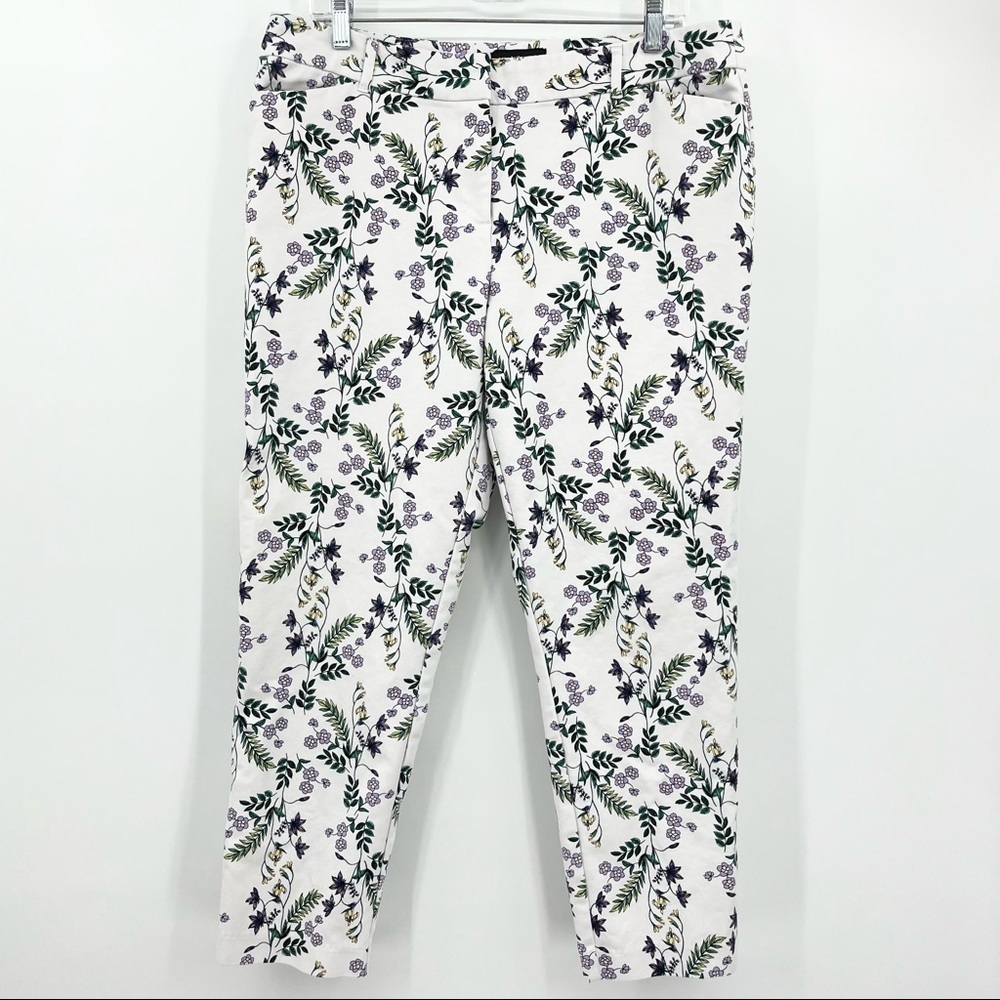 Liz Claiborne Career Emma Floral Print Cropped Pants Size 12